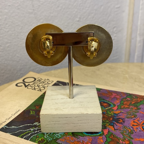 Vintage Button Earrings - Picture 2 of 2